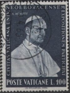 Vatican City 385 (used) 100L Pope Paul VI, sl blue (1964)