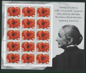 PCBstamps   US #3069 Sheet $4.80(15x32c)Georga O'Keeffee, MNH, (4)