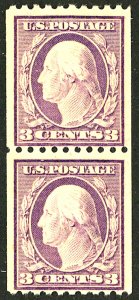 U.S. #489 MINT PAIR OG HR