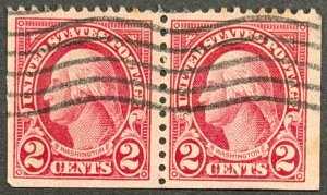 USA, 1926, SC#634, George Washington, Type 1, Used, F, Booklet Pair