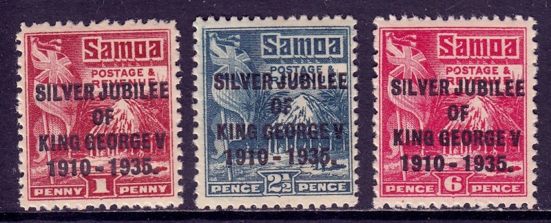 Samoa - Scott #163-165 - MH - Crease LL #164 - SCV $4.40