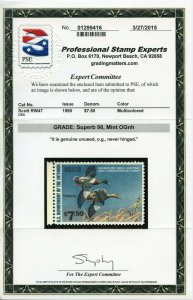 US SCOTT #RW47, Mint-Sup-OG-NH Graded 98 PSE Certificate SMQ $145 (DFP2 1/13/20) 