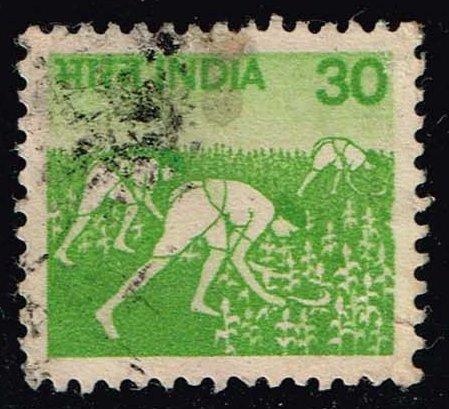 India #843 Women in Rice Field; Used (0.65)