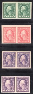 MOMEN: US STAMPS #481-484 PAIRS MINT OG H LOT #77012*