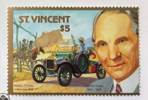 St Vincent 1987 Scott 1047 MNH - $5, Henry Ford and 1908 Model T Ford