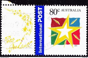 AUSTRALIA 2001 80c Multicoloured, Christmas International Issue with Tab FU