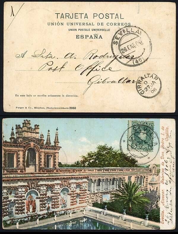 Gibraltar 1906 postcard from SPAIN | Europe - Gibraltar, Stamp / HipStamp