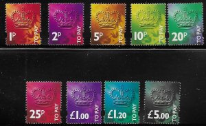 GB J 104-12   1994  set 9  fvf  mint nh