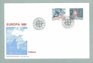 Sweden. FDC Cachet 1981. Europa 81 Folklore.  Engraver M Franzen