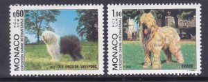 Monaco 1336-37 MNH 1982 English Sheepdog & Briard Terrier International Dog Show
