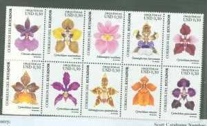 Ecuador #1820a-j  Multiple (Flowers)