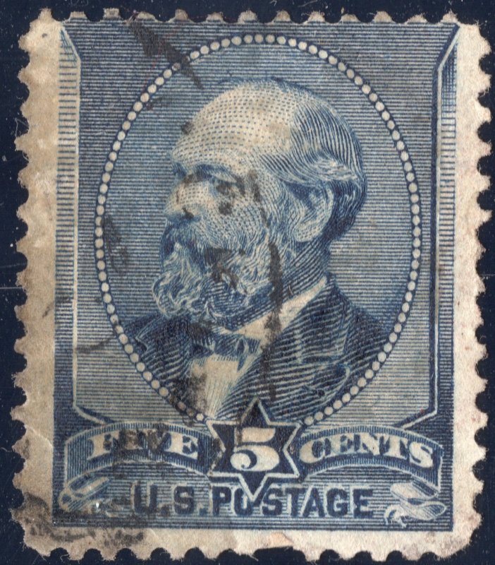 1888 5c blue used James Garfield,  SC216.