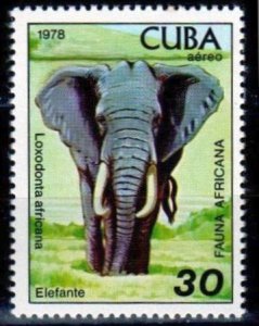 Cuba Sc#  C308  AFRICAN ANIMALS - HAVANA ZOO Airmail 30c ELEPHANT 1978 MOG