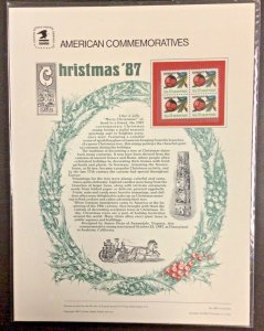 Commemorative Panel #298  Christmas Ornament #2368  22 c   1987 