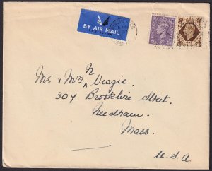 GB - 1937-1939 - Scott #240,248 - used on cover to USA