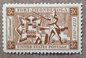 United States #1071 3c Fort Ticonderoga MNH (1955)