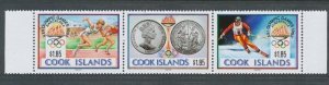 Cook Islands 1990, Olympics 1992 (Strip of 3v) MNH CV$18