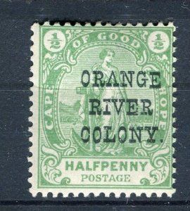 SOUTH AFRICA; ORANGE RIVER COLONY 1901 early QV Optd. issue 1/2d. Mint hinged
