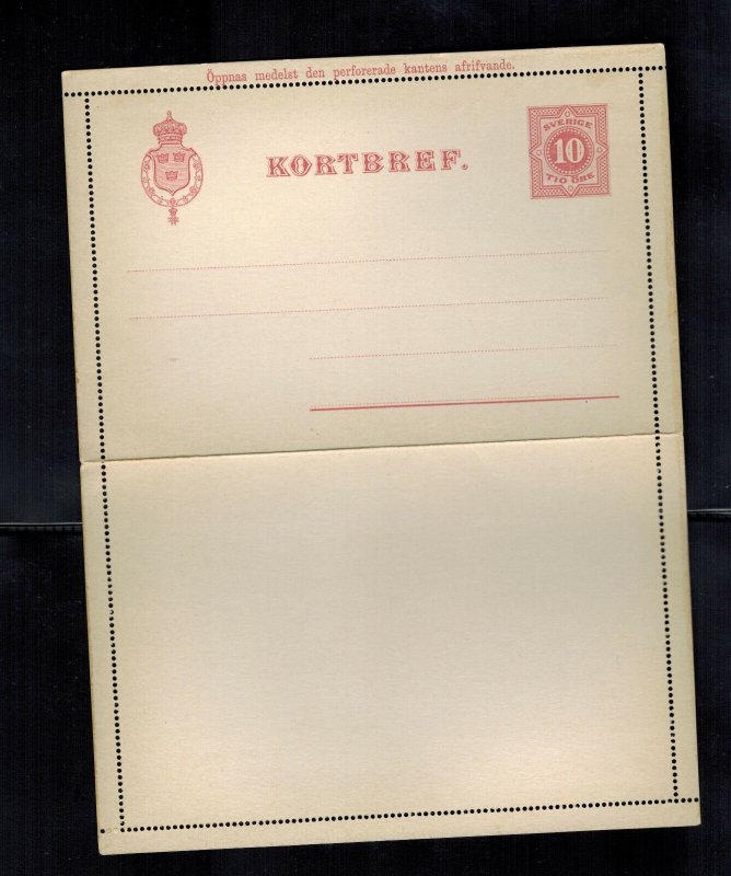 mint sweden postal stationery post card 10 Tio Ore PS