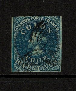 Chile SC# 5, Used, pencil mark on back - S10608