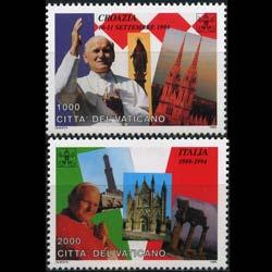 VATICAN 1995 - Scott# 1000-1 Papal Travels Set of 2 NH