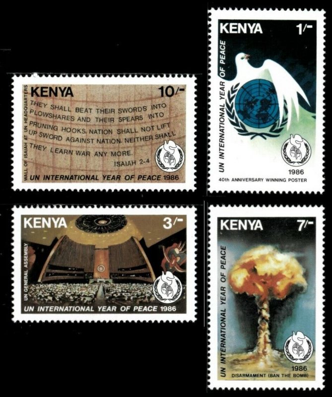 Kenya 1986 - UN International Year of Peace - Set of 4v - Scott 365-68 - MNH