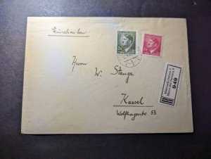 1943 Registered Germany Bohemia and Moravia Cover Mahrisch Ostrau to Kassel