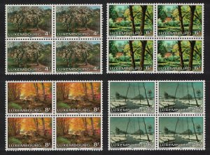 Luxembourg Paintings Landscapes 4v Blocks of 4 1982 MNH SG#1081-1084