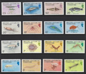 British Antarctic Territory #102-16 MNH set, various marine life, issued 1984