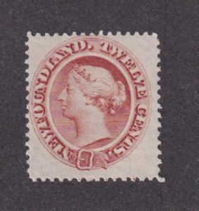 NEWFOUNDLAND # 28 VF-MNH Q/VICTORIA 12cts PALE RED BROWN