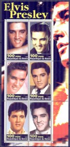 Benin 2003 Music Rock Singer Elvis Presley Sheet MNH Private