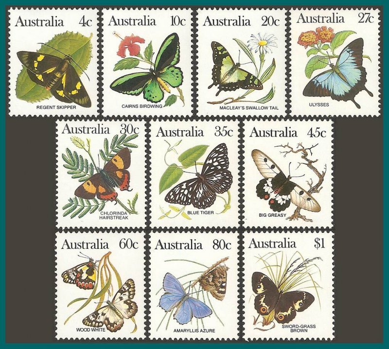 Australia 1983 Butterflies, MNH 872-880,SG783-806