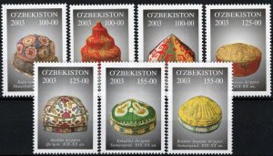 ZAYIX Uzbekistan 378-384 MNH Caps Hats Clothing  113022S174