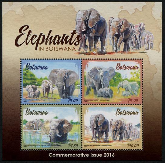 HERRICKSTAMP NEW ISSUES BOTSWANA Elephants S/S