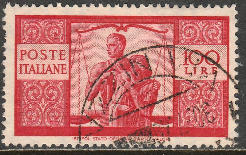 Italy 477 100L United family. Used. F-VF. (143)