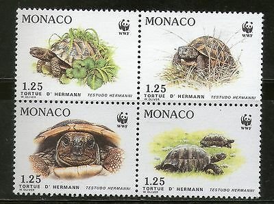 Monaco 1991 WWF Hermann's Tortoise Reptiles Wildlife Fauna Sc 1778-81 MNH # 121