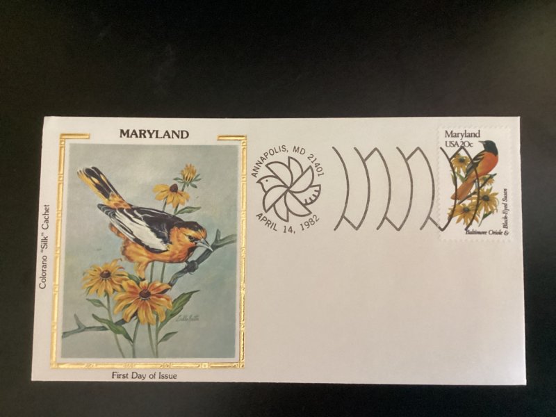 US Scott #1972 MD FDC unaddressed Colorano Silk Baltimore Oriole Blackeyed Susan