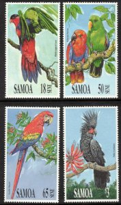 SAMOA 1991 Parrots; Scott 786-89; MNH