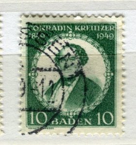 GERMANY; 1949 early Kreutzer issue Mint hinged hinged 10pf. value