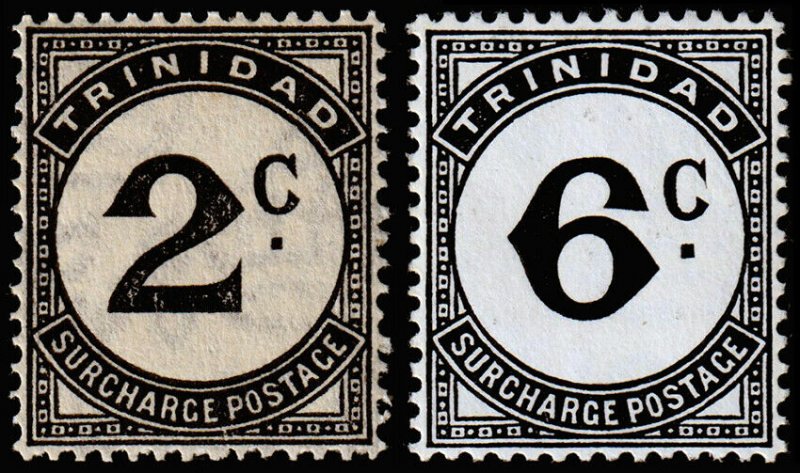 Trinidad & Tobago Scott J9, J11 (1947) Mint H VF, CV $10.50 M 