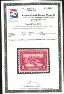 U.S. #398 MINT WITH PSE CERT OG NH