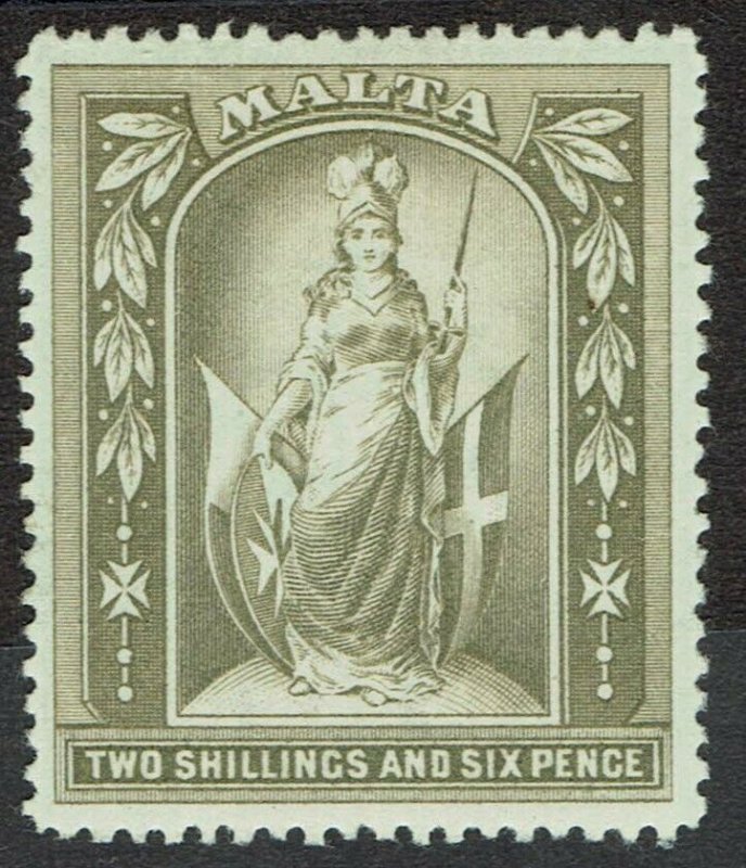 MALTA 1899 'MALTA' 2/6 WMK CROWN CC 