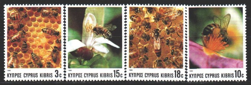 Cyprus. 1989. 722-25. Bees, flowers. MNH.