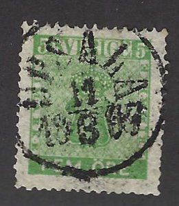 Sweden SC#6 Used VF hr SCV$20.00...Grab a Bargain!