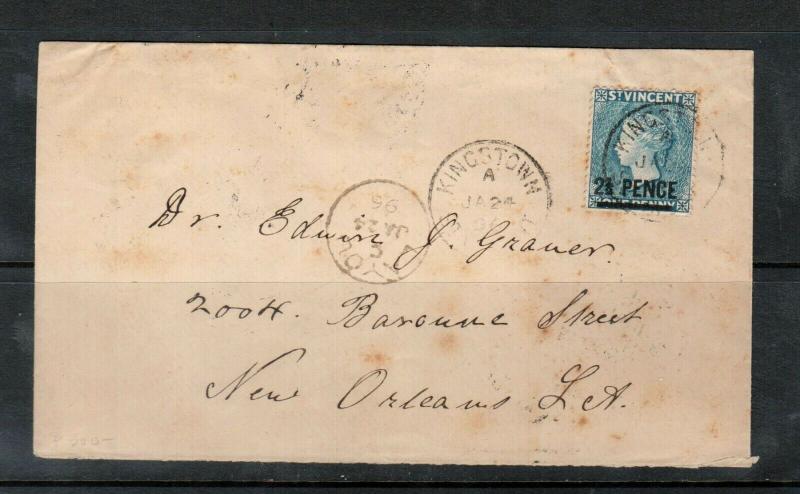 St Vincent #56a Used On Cover Layou Extended Village Datestamp 