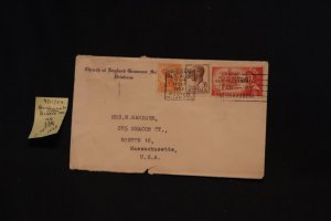 Australia 166, 236 & 259 on cover Brisbane to Boston MA (#1225)