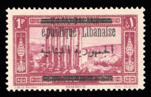 Lebanon #88 (YT 100c) Cat€40, 1928 1p magenta, without R in Republique,...