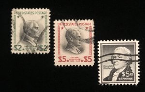 833, 834, 1053 Used set of 3, key US dollar values