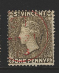 St Vincent Sc#42 Used with Red Village Cancel