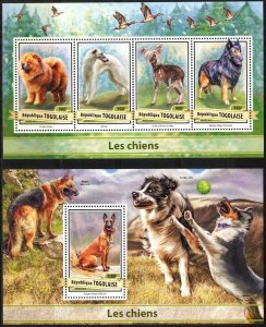 Togo 2017 Dogs II sheet + S/S MNH